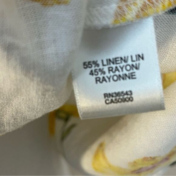 Van Heusen Floral Linen Popover Shirt M - Picture 6 of 7